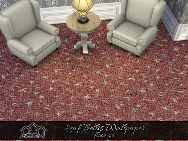 Sims 4 — Leaf Trellis Wallpaper floor 2 by Emerald — Adds life, movement and giving delight to any space.(floor set)