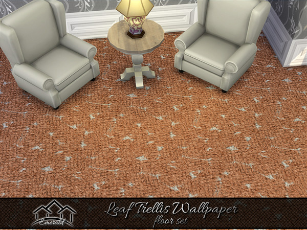 Sims 4 — Leaf Trellis Wallpaper floor 4 by Emerald — Adds life, movement and giving delight to any space.(floor set)