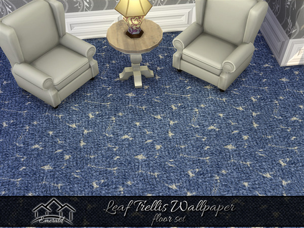 Sims 4 — Leaf Trellis Wallpaper floor 5 by Emerald — Adds life, movement and giving delight to any space.(floor set)