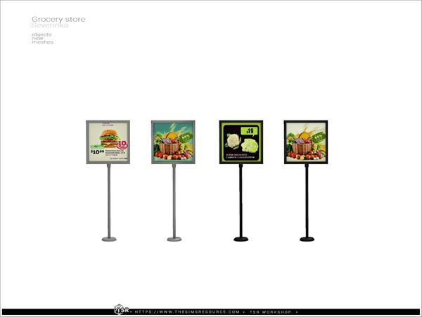 Sims 4 — Grocery store - advertising stand by Severinka_ — Advertising stand From the set 'Grocery store - decor' Neon