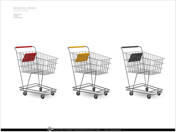 Sims 4 — Grocery store - shopping cart by Severinka_ — Shopping cart From the set 'Grocery store - decor' Has slots for