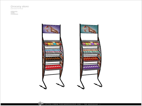 Sims 4 — Grocery store - sweets rack by Severinka_ — Sweets rack From the set 'Grocery store - decor' Build / Bay