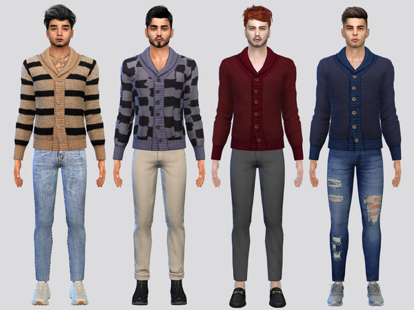 Sims 4 — Fisherman Button Sweater by McLayneSims — TSR EXCLUSIVE