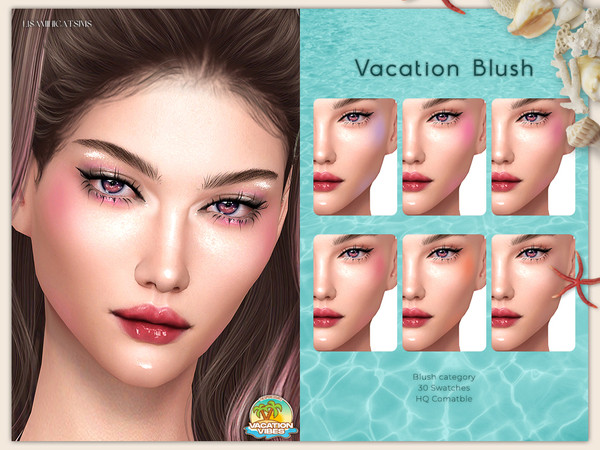 Sims 4 — Vacation Blush by Lisaminicatsims — -Blush category -HQ comatble -30 swatches