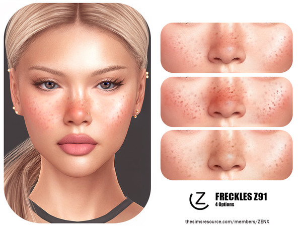 Sims 4 — FRECKLES Z91 by ZENX — All Age