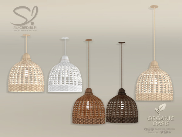 Sims 4 — Organic Oasis Hotel Suite Ceiling Lamp 1 - Low by SIMcredible! — All objects shown in the Organic Oasis previews