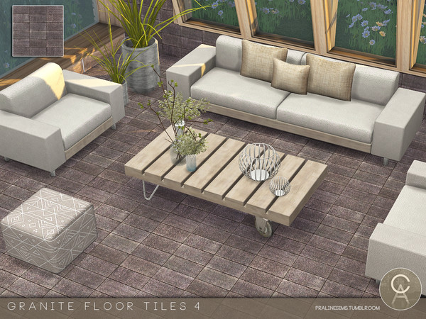 Sims 4 — Granite Floor Tiles 4 by Pralinesims — By Pralinesims