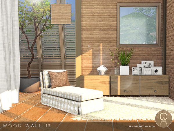 Sims 4 — Wood Wall 19 by Pralinesims — By Pralinesims