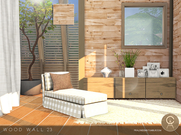 Sims 4 — Wood Wall 23 by Pralinesims — By Pralinesims