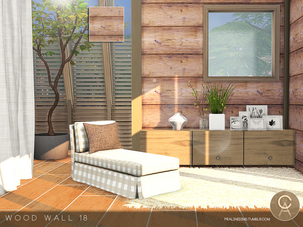 Sims 4 — Wood Wall 18 by Pralinesims — By Pralinesims