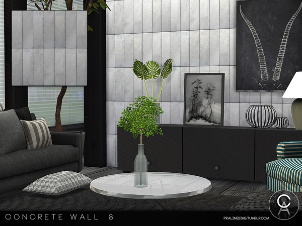 Sims 4 — Concrete Wall 8 by Pralinesims — By Pralinesims