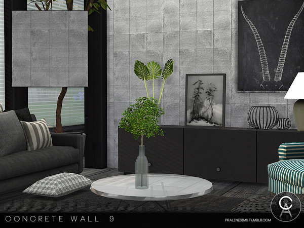 Sims 4 — Concrete Wall 9 by Pralinesims — By Pralinesims