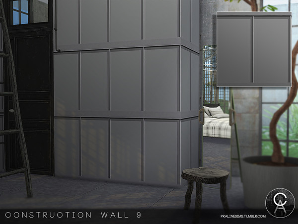 Sims 4 — Construction Wall 9 by Pralinesims — By Pralinesims
