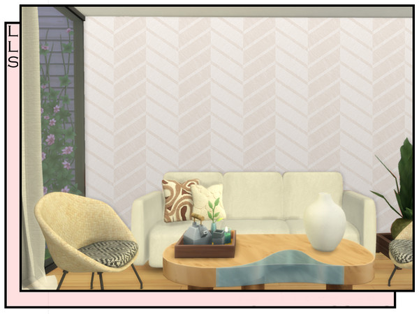 Sims 4 — Shaders Wallpaper LLS by lavilikesims — A modern zig zag design in 6 colours (grey, green, blue, peach, yellow