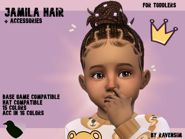 Sims 4 — Ravensim_JamilaHairToddlerACC.package by RavenSimr — Hello :3