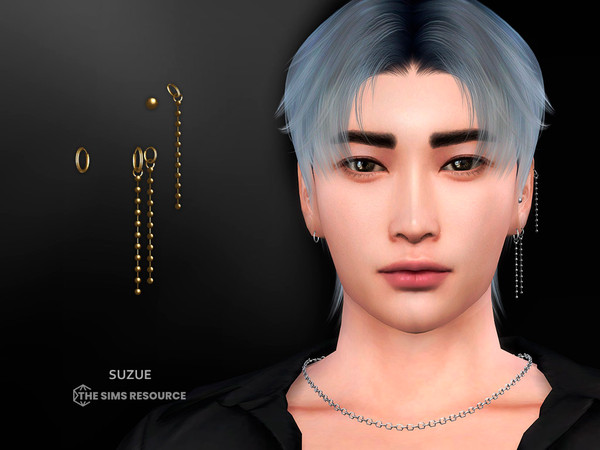 Sims 4 — Rain Earrings by Suzue — New Mesh (Suzue)