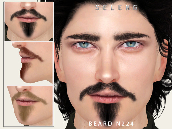 Sims 4 — Beard N224 by Seleng — HQ compatible beard with 21 colours, available for Teen to Elder.
