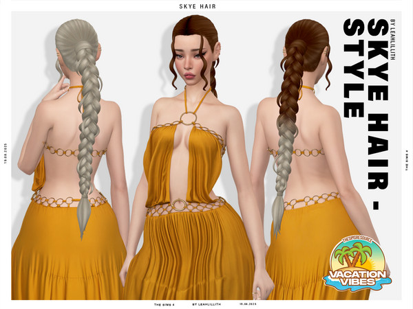 Sims 4 — Vacation Vibes Skye Hairstyle by Leah_Lillith — There is optional recolor (color wheel) which can be found in