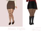 Sims 4 — Music Tights by Dissia — Music notes transparent tights