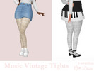 Sims 4 — Music Vintage Tights by Dissia — Vintage music notes page tights