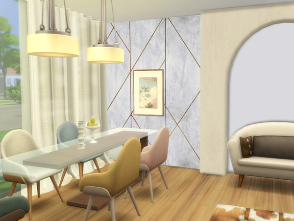 Sims 4 — Concrete Stripe wall LLS by lavilikesims — A 4 part mural ft washed concrete with a stripe design, two colours,