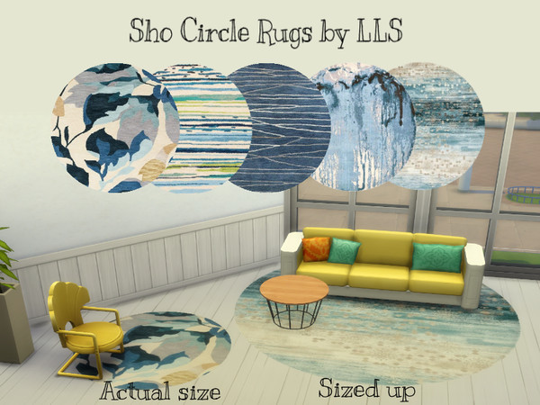 Sims 4 — Sho Circle Rug Blue by lavilikesims — This is my Circle rug collection that will match some of the rugs from my