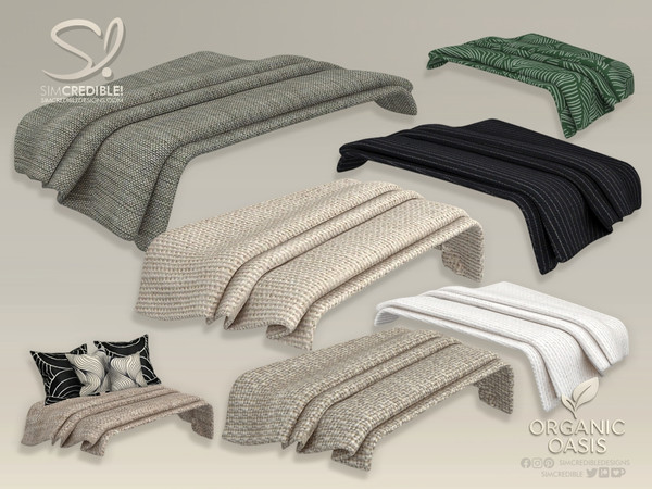 Sims 4 — Organic Oasis Hotel Suite - Bed Blanket by SIMcredible! — All objects shown in the Organic Oasis previews are