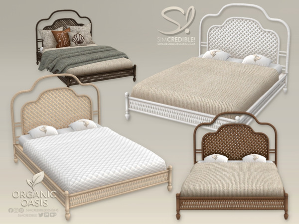 Sims 4 — Organic Oasis Hotel Suite - Bed by SIMcredible! — All objects shown in the Organic Oasis previews are part of