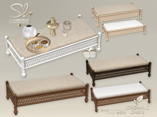 Sims 4 — Organic Oasis Hotel Suite Ottoman by SIMcredible! — All objects shown in the Organic Oasis previews are part of