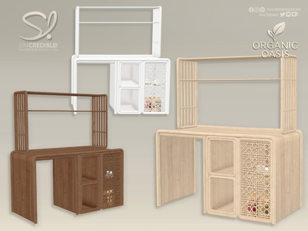 Sims 4 — Organic Oasis Hotel Suite - Minibar cabinet by SIMcredible! — And now after your nap, it's snack time. This