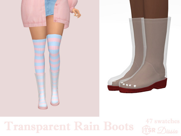 Sims 4 — Transparent Rain Boots by Dissia — Transparent rainboots perfect for rainy autumn weather!