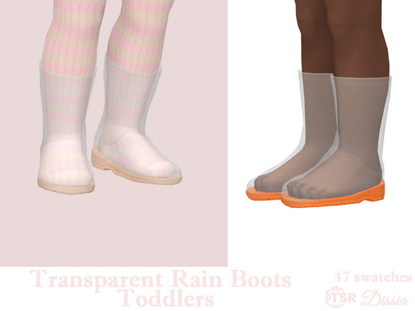 Sims 4 — Transparent Rain Boots Toddlers by Dissia — Transparent rainboots perfect for rainy autumn weather!