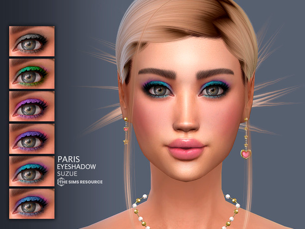 Sims 4 — Paris Eyeshadow N100 by Suzue — 8 Swatches