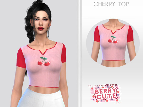 Sims 4 — Cherry Top by Puresim — Cherry Top for female sims