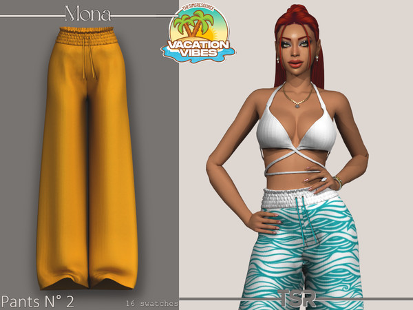 Sims 4 — VacationVibes_Pants_2 by Mona — -New mesh-