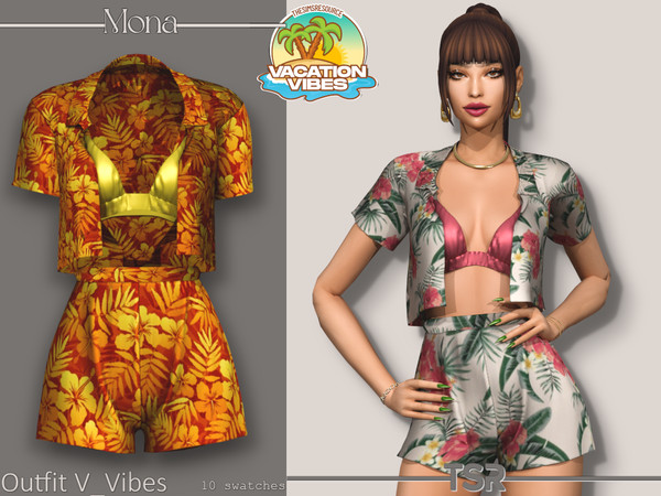 Sims 4 — VacationVibes_Outfit by Mona — -New mesh-