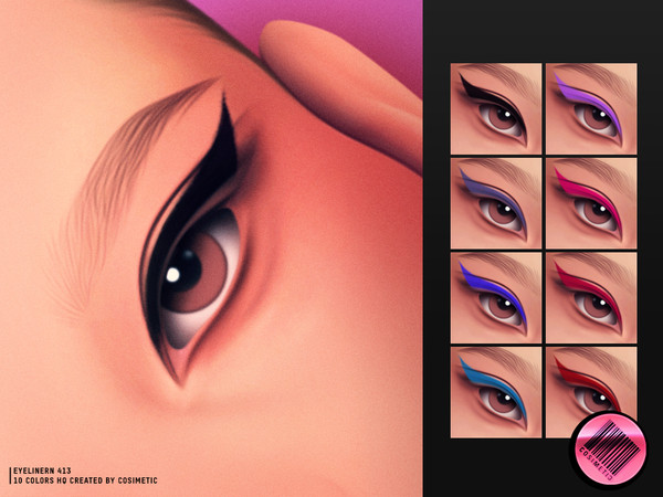 Sims 4 — Basic Bold Eyeliner N413 by cosimetic — - Female