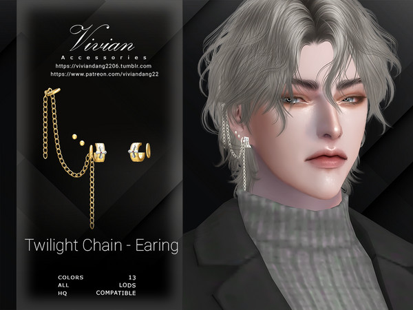 Sims 4 — Twilight Chain - Earing by VivianDang — - All new meshes
