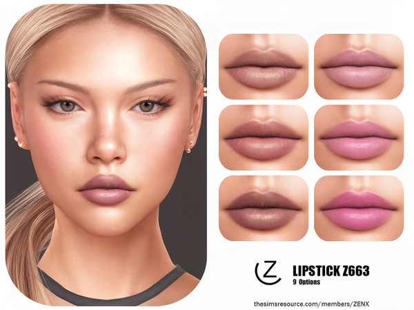 Sims 4 — LIPSTICK Z663 by ZENX — All Age