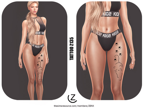 Sims 4 — TATTOO Z135 by ZENX — All Age