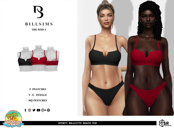 Sims 4 — Sporty Bralette Bikini Top by Bill_Sims — This bikini top features a strappy bralette in a sporty style! -
