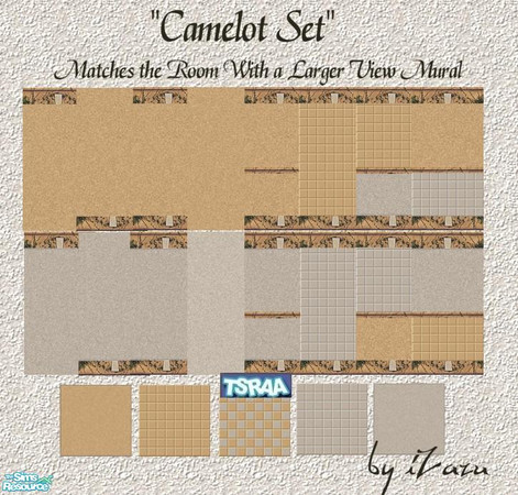Sims 2 — Camelot Set  by iZazu — Camelot Set was made to match the Room With A Larger View Mural. Set includes 16 walls
