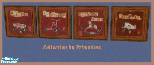 Sims 2 — Primetime's Antique Toy Collection by Primetime024 — This set include 4 antique toy prints. They can be found