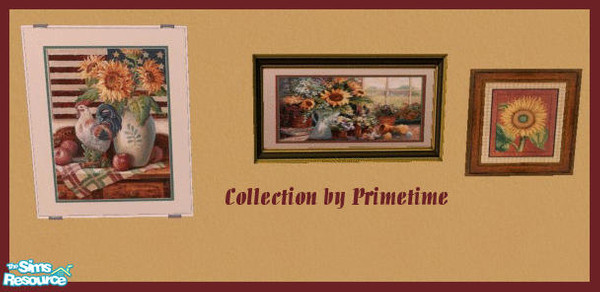 Sims 2 — Primetime's Sunflower Collection by Primetime024 — This set includes 3 different sunflower theme pictures all