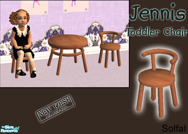 Sims 2 — Toddler Jennis Chair Mesh by solfal — Little chair with new interaction. The toddler can sit on it and rest