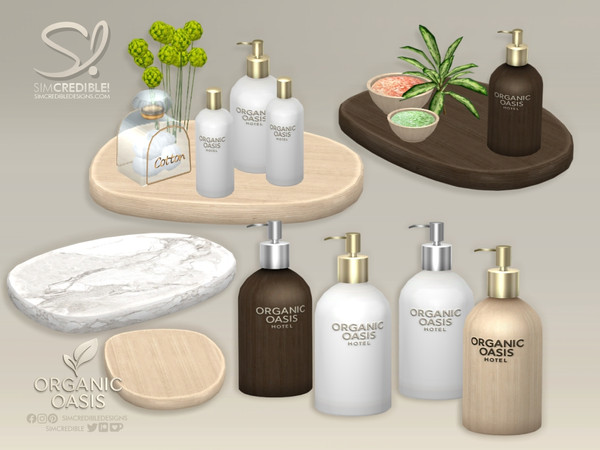 Sims 4 — Organic Oasis Hotel Suite - Soap Dispenser by SIMcredible! — Now, it's the most relaxing time of the day