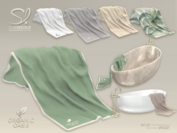 Sims 4 — Organic Oasis Hotel Suite - Tub Towel by SIMcredible! — Now, it's the most relaxing time of the day forgetting