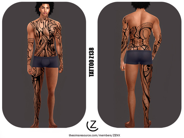 Sims 4 — TATTOO Z138 by ZENX — All Age