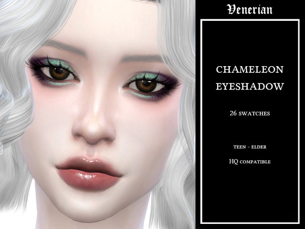 Sims 4 — Chameleon Eyeshadow by Venerian — Teen to elder 26 swatches HQ compatible