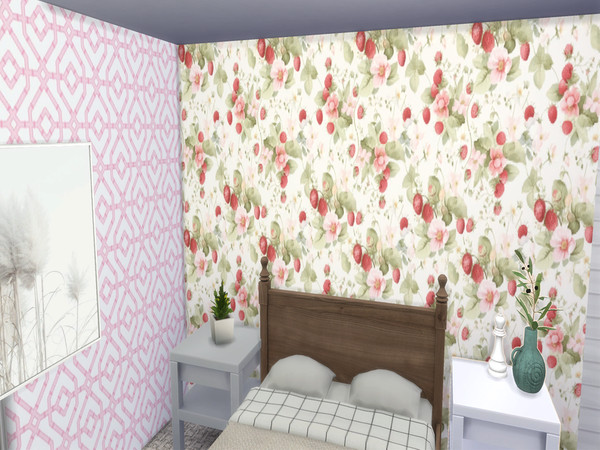 Sims 4 — Berry Cute - Wall Collection by lavilikesims — All very pink and full of fruit, enjoy
